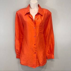 Cheerful 100% silk button down